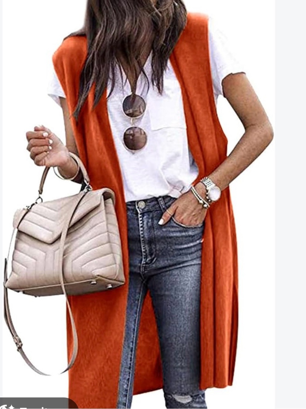 J. Jill Open-Front Knit Vest - Rust Orange NWT - Picture 8 of 8